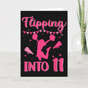 11 Year Old Birthday Cheerleading Girl 11th Cheerl Card