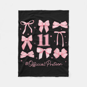 11 Year Old Birthday Girl 11th Birthday Coquette B Fleece Blanket