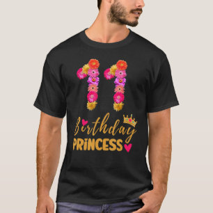 11 Year Old Birthday Princess Flower Its My 11th B T-Shirt