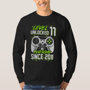 11 Year Old Boy Level 11 Unlocked Awesome 2011 11t T-Shirt