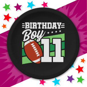 11 Year Old Football Party Theme 11th Birthday Boy Paper Plate