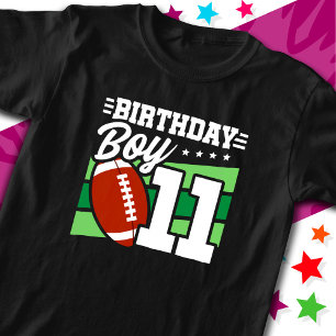 11 Year Old Football Party Theme 11th Birthday Boy T-Shirt