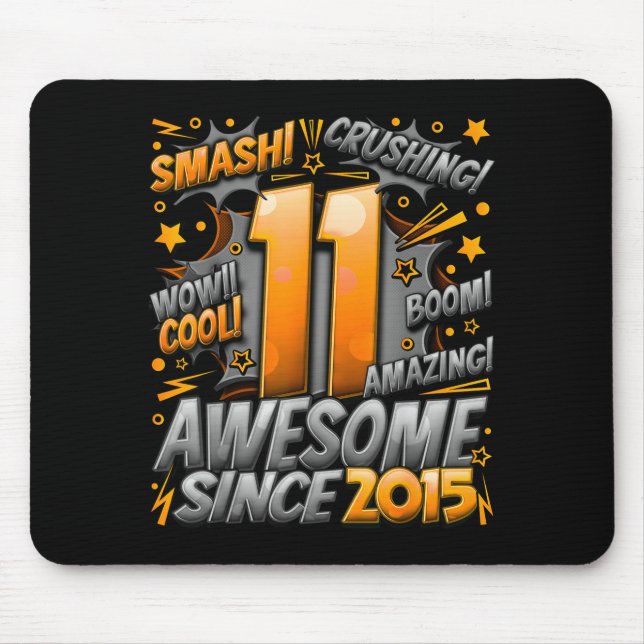11 Year Old For Boys 11th Birthday Boy 11 Year Old Mouse Pad (Front)