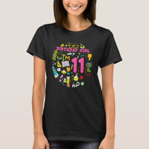 11 Year Old Girl Scientist 11st Birthday Girl Scie T-Shirt