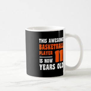 11 Year Old Happy 11th Birthday Basketball 11th Bi Coffee Mug