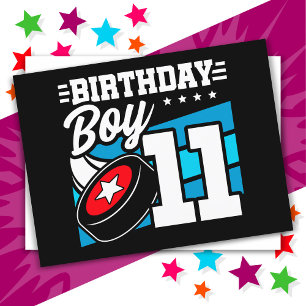11 Year Old Hockey Party Theme 11th Birthday Boy Postcard