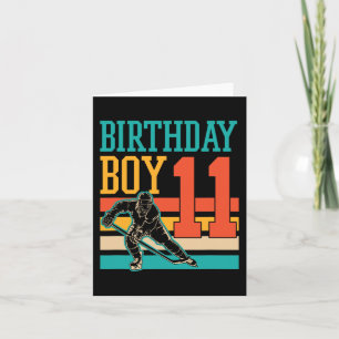 11 Year Old Ice Hockey Themed 11th Birthday Party  Card