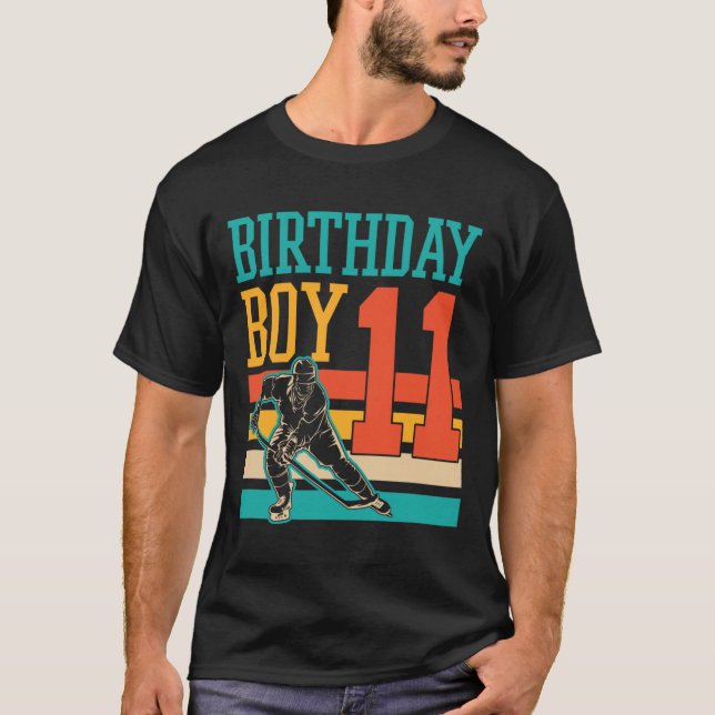 11 Year Old Ice Hockey Themed 11th Birthday Party  T-Shirt (Front)
