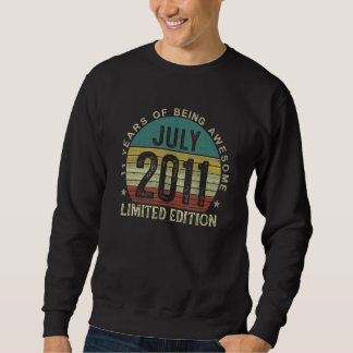 11 Year Old July 2011 11th Birthday Sweatshirt