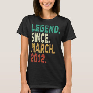 11 Year Old Legend Since March 2012 11th Birthday T-Shirt