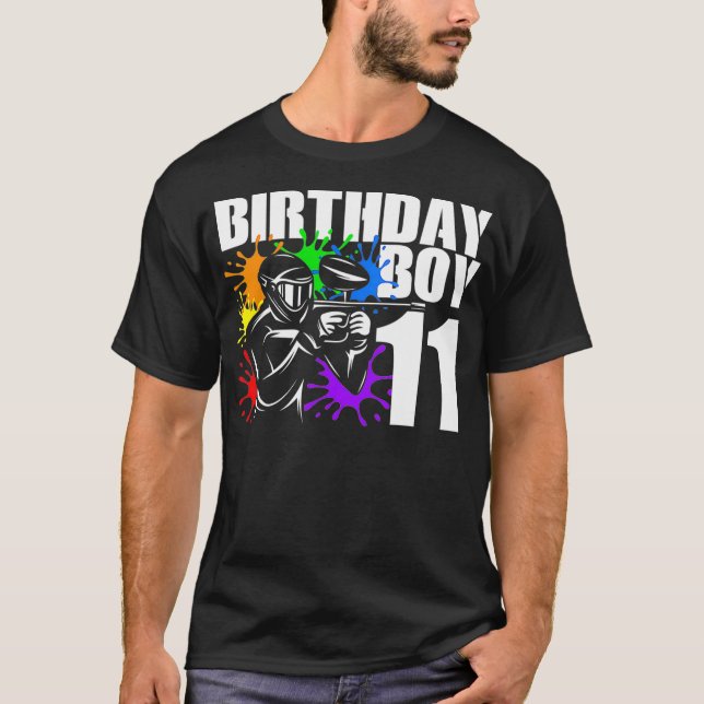 11 Year Old Paintball Birthday Party Boys 11th T-Shirt (Front)