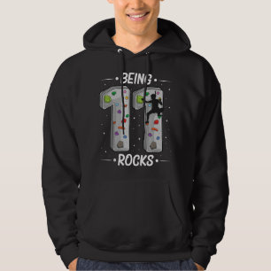 11 year old rock climbing 11th birthday Adventures Hoodie