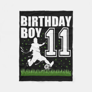11 Year Old Soccer Birthday Party Theme 11th Gift  Fleece Blanket