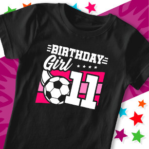 11 Year Old Soccer Football 11th Birthday Girl T-Shirt