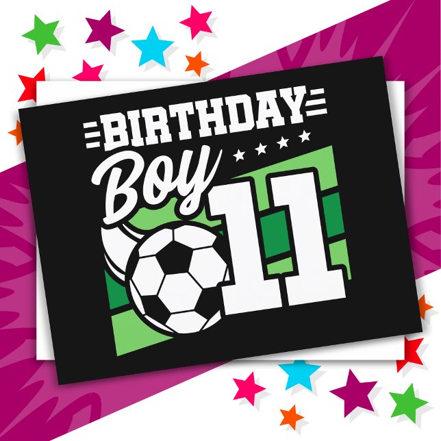 11 Year Old Soccer Football Kids 11th Birthday Boy Postcard (Creator Uploaded)