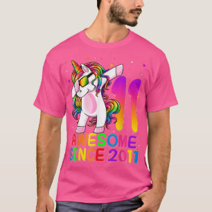 11 Year Old Unicorn Dabbing 11th Birthday Girl Uni T-Shirt