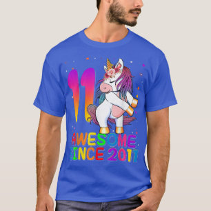 11 Year Old Unicorn Flossing 11th Birthday Girl Un T-Shirt