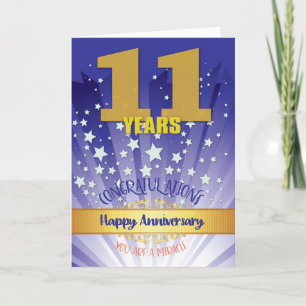 11 Year Recovery Anniversary Bold Numeral Card