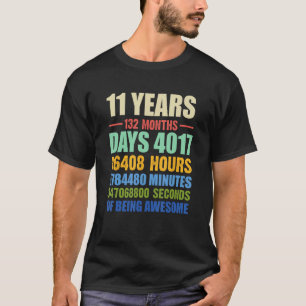 11 Years 132 Months of Awesome 11th Birthday Cele T-Shirt