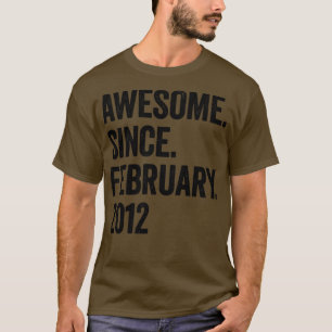 11 Years Awesome Since February 2012 11th Birthday T-Shirt