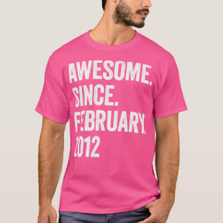 11 Years Awesome Since February 2012 11th Birthday T-Shirt