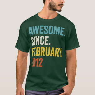 11 Years Awesome Since February 2012 11th Birthday T-Shirt