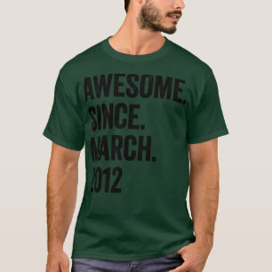 11 Years Awesome Since March 2012 11th Birthday T-Shirt