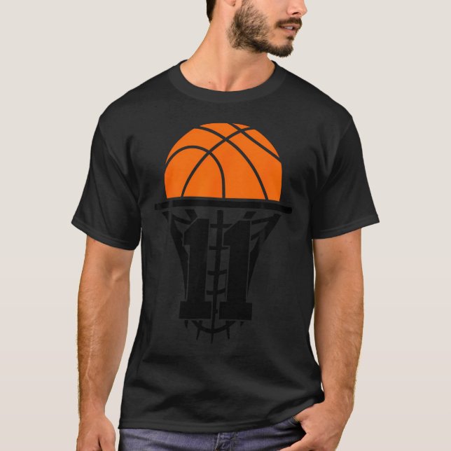 11 Years Basketball 11Th Birthday T-Shirt (Front)