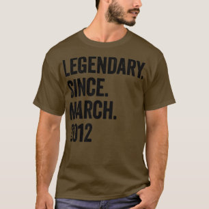 11 Years Legendary Since March 2012 11th Birthday T-Shirt