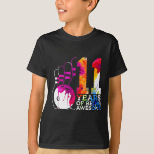 11 Years Of Being Awesome Bowling 11th Birthday  T-Shirt