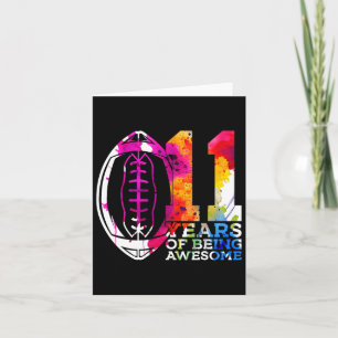 11 Years Of Being Awesome Football 11th Birthday Card