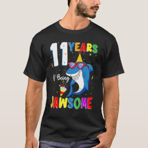 11 Years Of Being Jawsome Shark 11th Birthday 11 Y T-Shirt