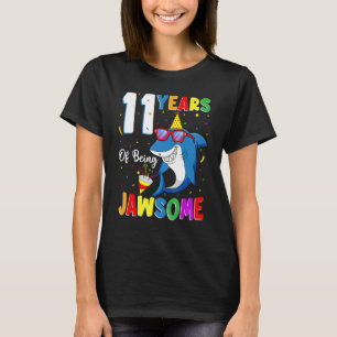 11 Years Of Being Jawsome Shark 11th Birthday 11 Y T-Shirt