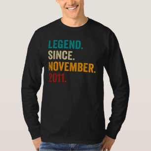 11 Years Old 11th Bday Boys Legend Since November T-Shirt