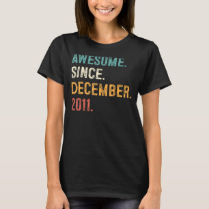 11 Years Old 11th Birthday Awesome Since December T-Shirt