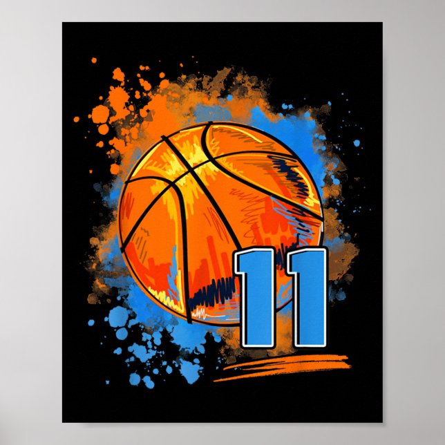11 Years Old 11th Birthday Basball Poster (Front)