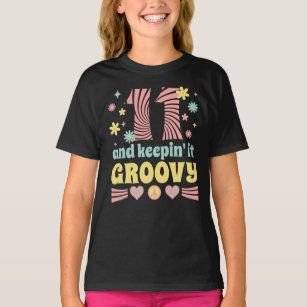 11 Years Old 11th Birthday Groovy Vintage Girls' T-Shirt