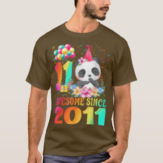 11 Years Old 11th Birthday Panda Awesome Since 201 T-Shirt