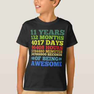 11 Years Old 11th Birthday Vintage 132 Months  T-Shirt