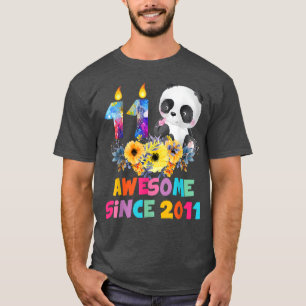 11 Years Old Awesome 2011 11th Birthday Girls Pand T-Shirt