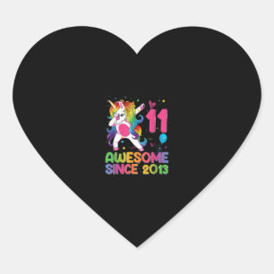 11 Years Old Awesome Since 2013 11th Birthday Unic Heart Sticker