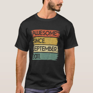 11 Years Old  Awesome Since September 2011 11th Bi T-Shirt