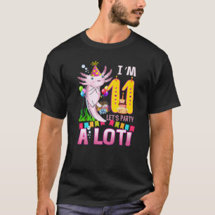 11 Years Old Axolotl 11th Birthday Party Boys Girl T-Shirt