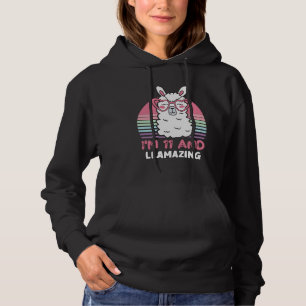 11 Years Old Bday Llamazing 11th Birthday Llama Hoodie