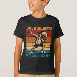 11 Years Old Birthday Gamer Dabbing Boy 11th Level T-Shirt