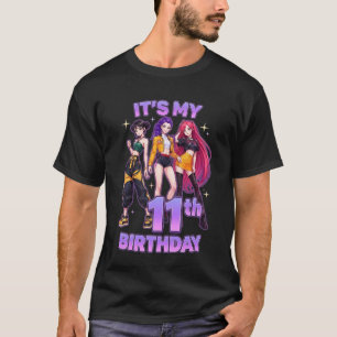 11 Years Old Birthday K pop Kids 11th Bday Girls K T-Shirt