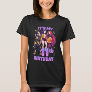 11 Years Old Birthday K pop Kids 11th Bday Girls K T-Shirt