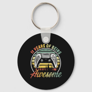11 Years Old Boy Birthday Being Awesome Video Game Key Ring