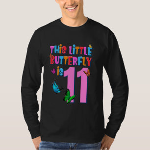 11 Years Old Butterfly Cute 11th Birthday Party Gi T-Shirt