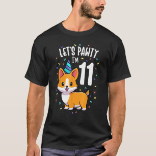 11 Years Old Corgi Dog Lover 11th Birthday Party O T-Shirt